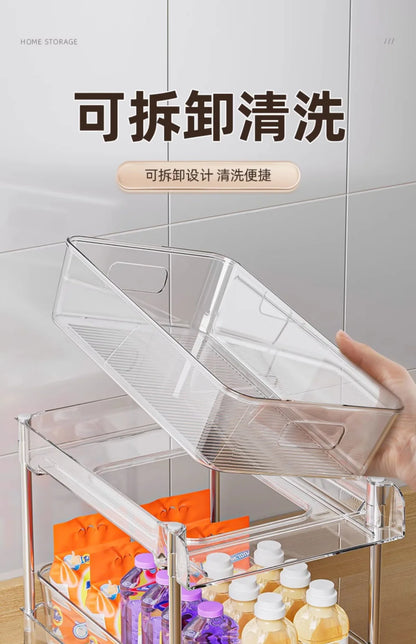 Under Sink Organizer 2-Tier Sliding Pull Out Cabinet Organizer Baskets Cabinet Countertop Sundry Storage Holders Rack Shelf