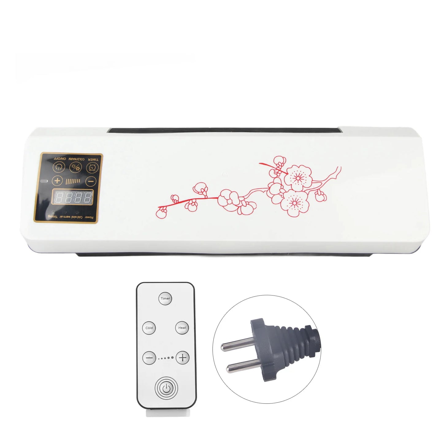 Electric Air Conditioner Fan Wall Mount Easy  Temperature  Timer Heating and Cooling Fan Cooling Heating Fan