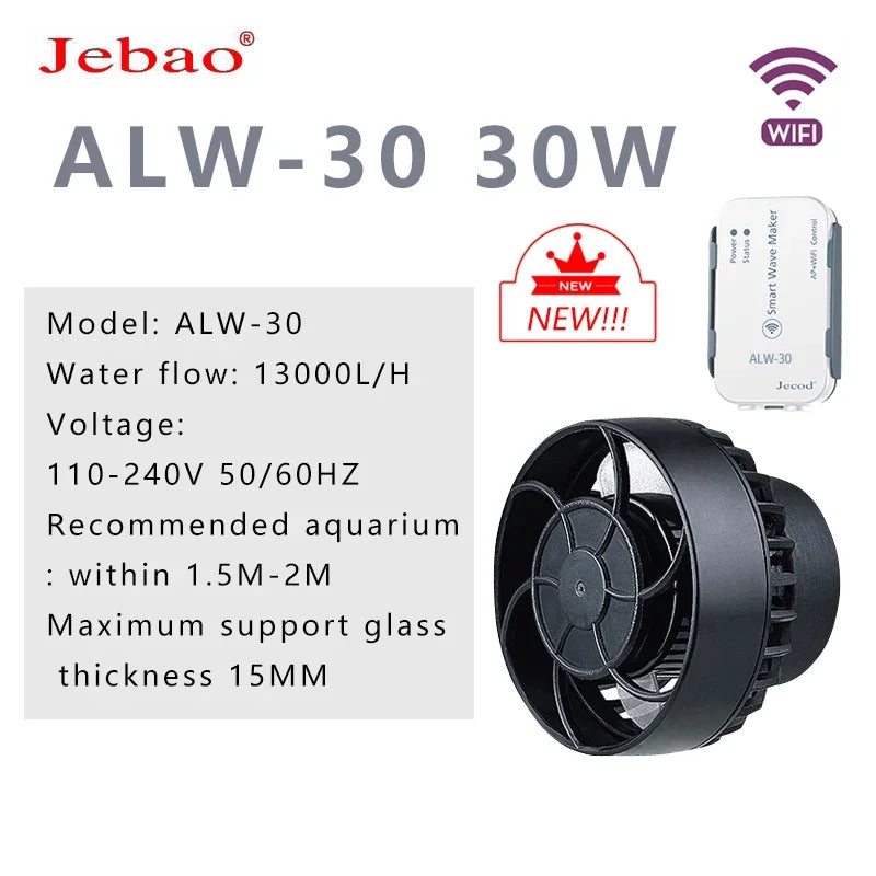 New Jebao Marine Aquarium Wireless Wave Maker MLW-5 MLW-10 ALW-20 SW RW Wave Pump with WiFi LCD Display Controller wave pump