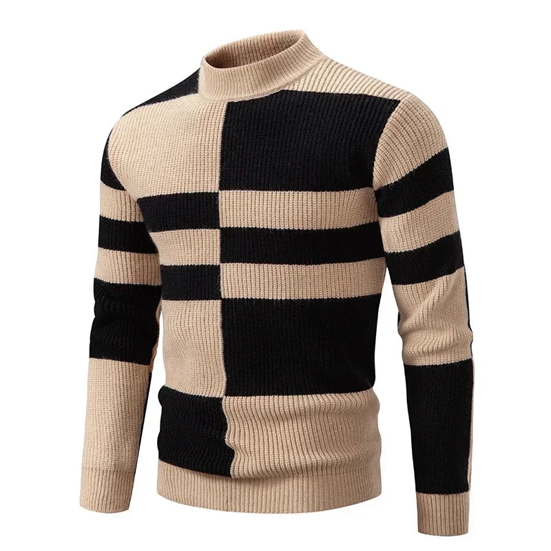 New Autumn and Winter Casual Warm Neck Sweater Knit Pullover Tops  Man Clothes