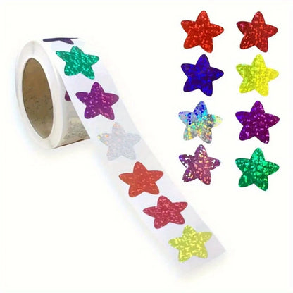 Colorful Star Stickers for Kids Reward School Classroom Adhesive Holographic Star Stickers for Teachers DIY Craft