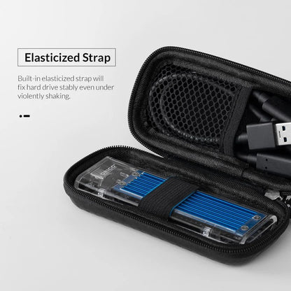 ORICO Eva Zipper Bag Mobile Phone Charger Protection Bag Hard Disk for External M.2 Hard Drive/Earphone/Data Line HDD Case Black