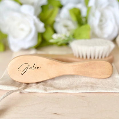 Baby Hairbrushes Engrave Infant Name Wooden Newborn Hair Brush Personalized Comb Birth/Baptism/Birthday Baby Shower Gifts