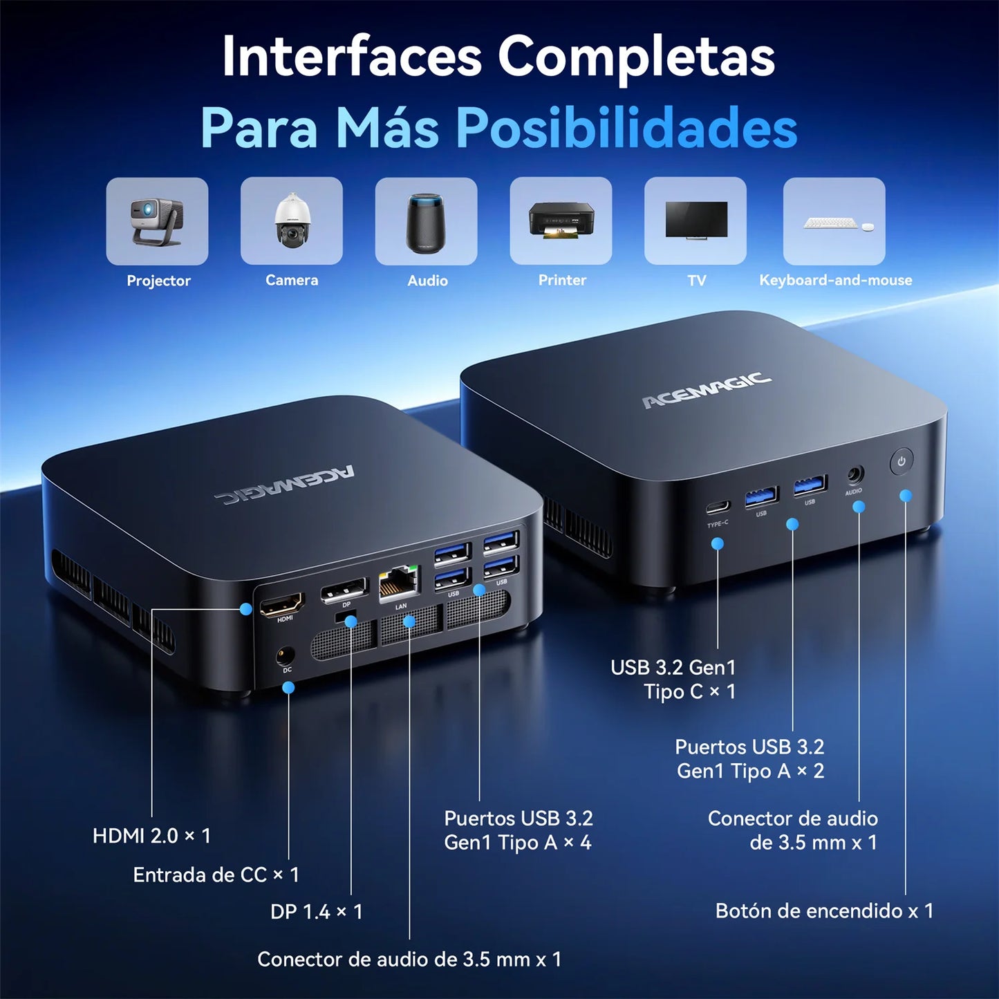 ACEMAGIC K1 MINI PC AMD Ryzen Embedded R2544 16GB LPDDR4 RAM 512GB SSD Windows 11 Pro MINI Computer Wifi5 BT4.2 4K Triple Display
