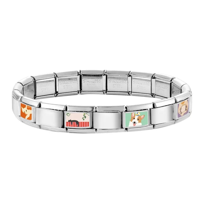 Y2K Cute Funny Sofa Cats Dogs Italian Charm Fit 9mm Stainless Steel Women DIY Bracelet Drop Shipping Fashion Jewelry Wholesale