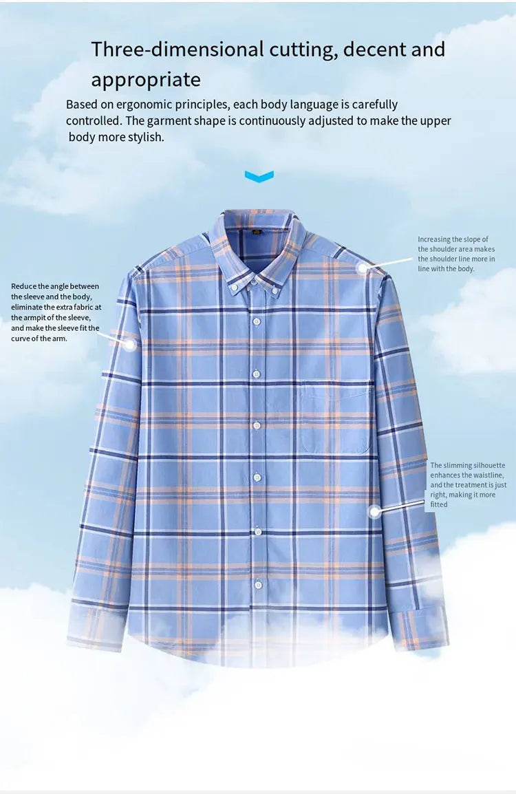The new 10XL and 11XL oversized Oxford fabric men's shirt is 100% pure cotton, fashionable, casual and business without ironing
