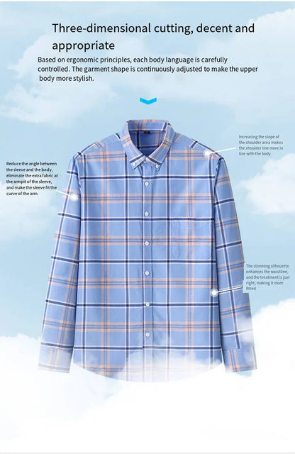 The new 10XL and 11XL oversized Oxford fabric men's shirt is 100% pure cotton, fashionable, casual and business without ironing
