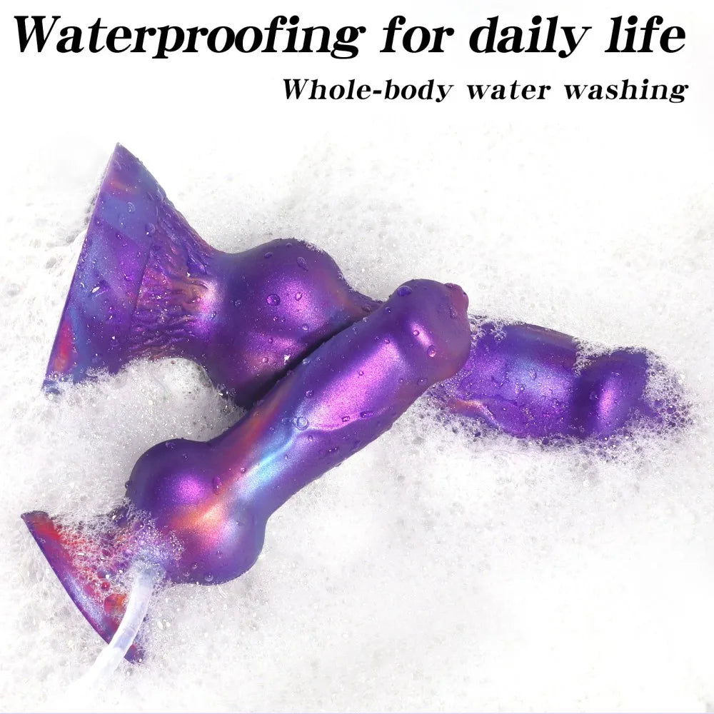 Realistic Dog Dildo With Squirting Enema Soft Silicone Suction Cup Water Syringe For Anal Play Vaginal Cleaning Adult Sex Toys