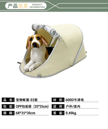 Pet Tent Portable Outdoor Camping Sun Protection Shelter for Puppy Kitten Small Animals Foldable Breathable Mesh House Travel
