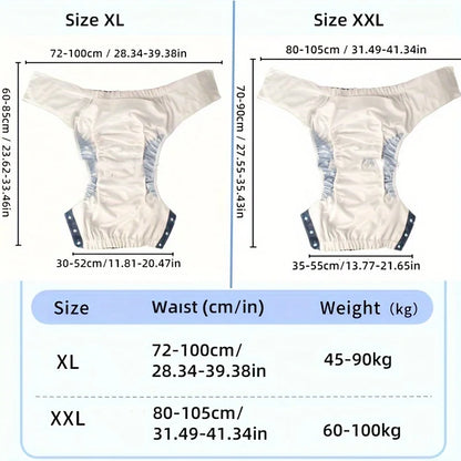 Ice Silk Adult Cloth Disaper Waterproof Old Man's Diaper Pants Reusable Diapers Trouser Pocket Anti-leak Breathable Nappy Pads