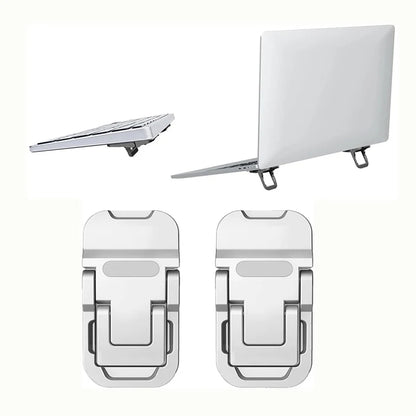2pcs/set Portable Zinc Alloy Laptop Support Stand With 2 Adjustable Angles Foldable Invisible Laptop Riser For Macbook Notebook