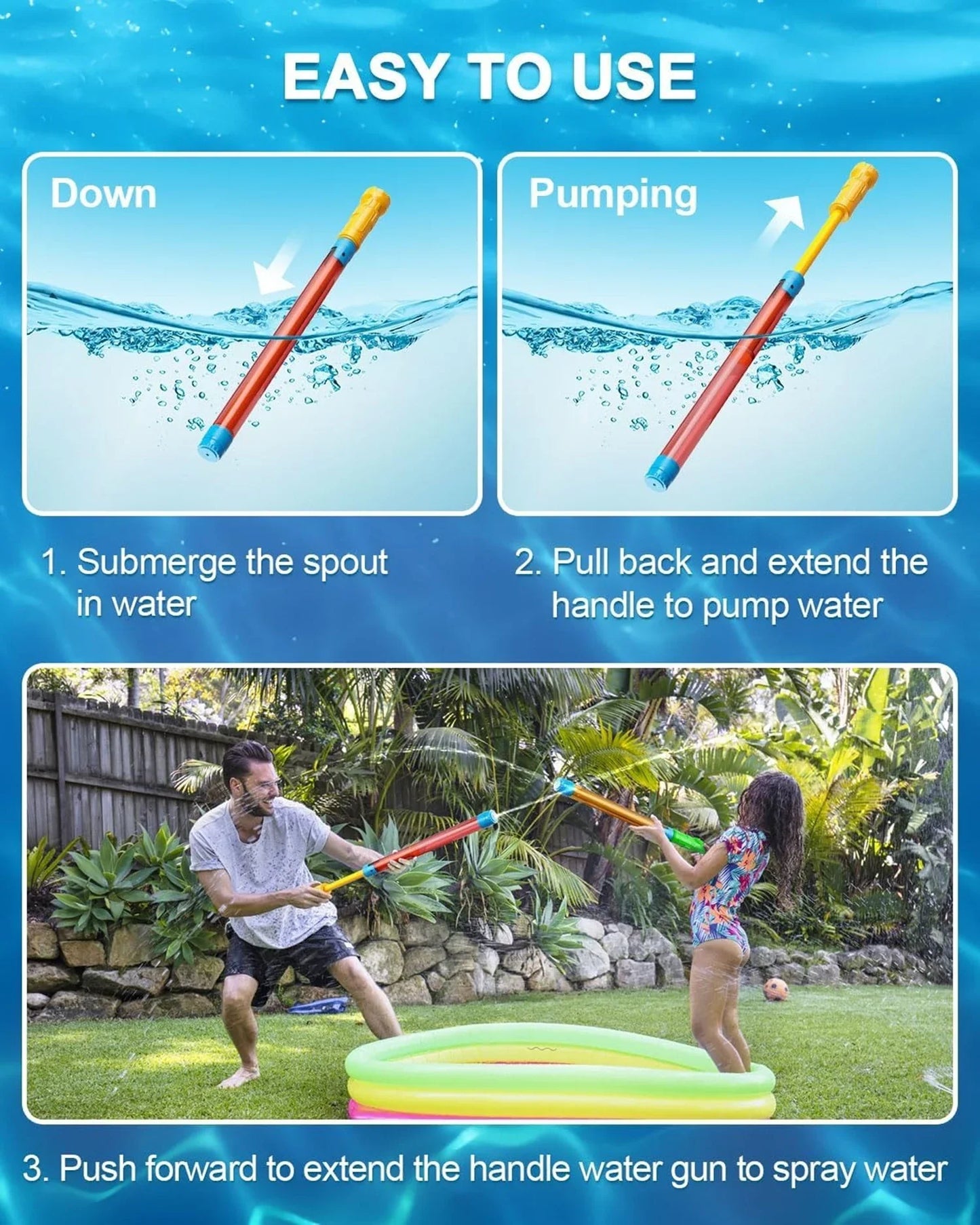 Large capacity water gun, adult water game, combat, summer swimming pool, beach, outdoor activities
