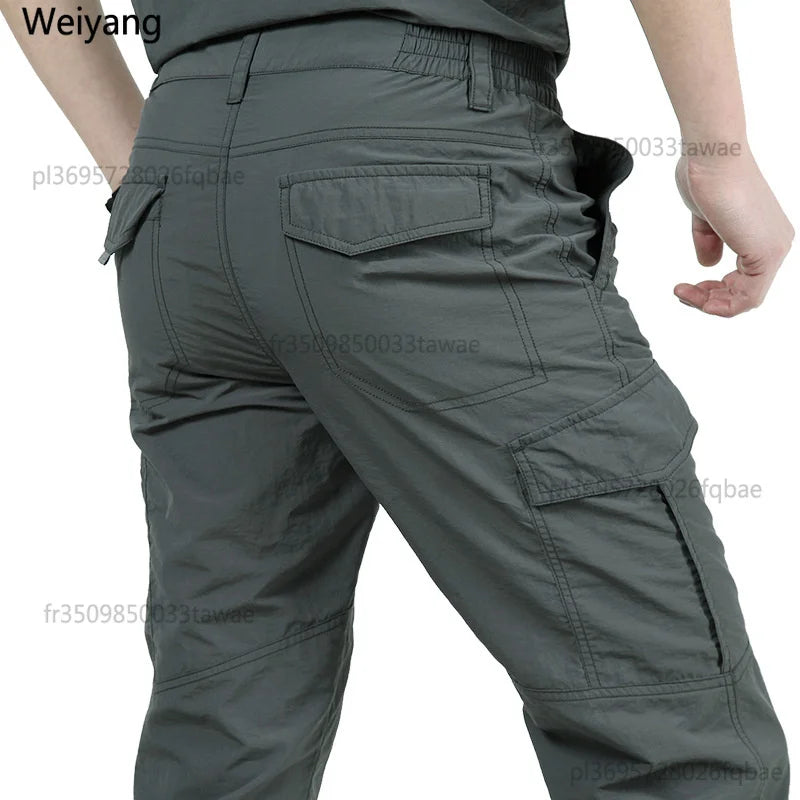 2026 Outdoor Waterproof Tactical Cargo Pants Men Breathable Summer Casual Army Military Long Trousers Male Quick Dry Cargo Pants