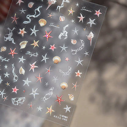 Shiny Blowing Bubble Nail Decorations Stickers 5D Shell Light Love Cat Bubble Transfer Slider Sticker DIY Summer Manicure Decals