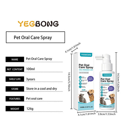 Pet Oral Care Spray Teeth Cleaning Freshing Breath Remove Plaque Tartar Bad Breath Protect Gum No Brushing Pet Dental Care Spray