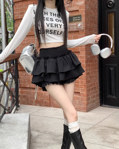 Women‘s High Waist Ballet Cake Skirt 2026 Spring Summer Slimming Short A Line Fluffy Mini Pants Style