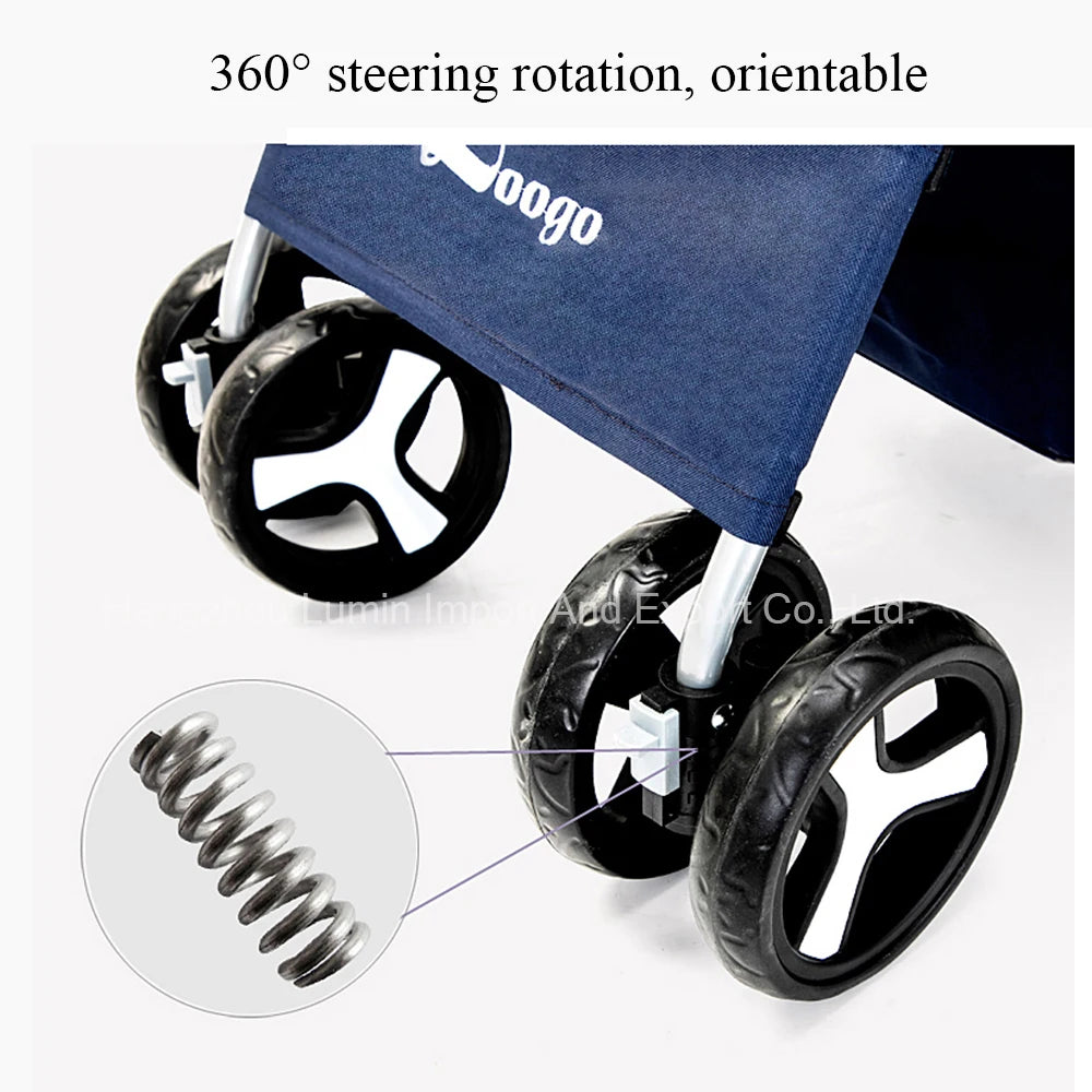 Pet Stroller Luxury Folding Dog Stroller Outdoor Pet Trolley Carrier Travel Large Wheels
