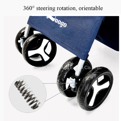 Pet Stroller Luxury Folding Dog Stroller Outdoor Pet Trolley Carrier Travel Large Wheels