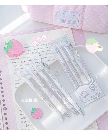 4Pcs Cute Kawaii Gel Pens Set Aesthetic 0.5mm Fine Point Retractable Pens for School Office Writing Sweet Chocolate Stationery