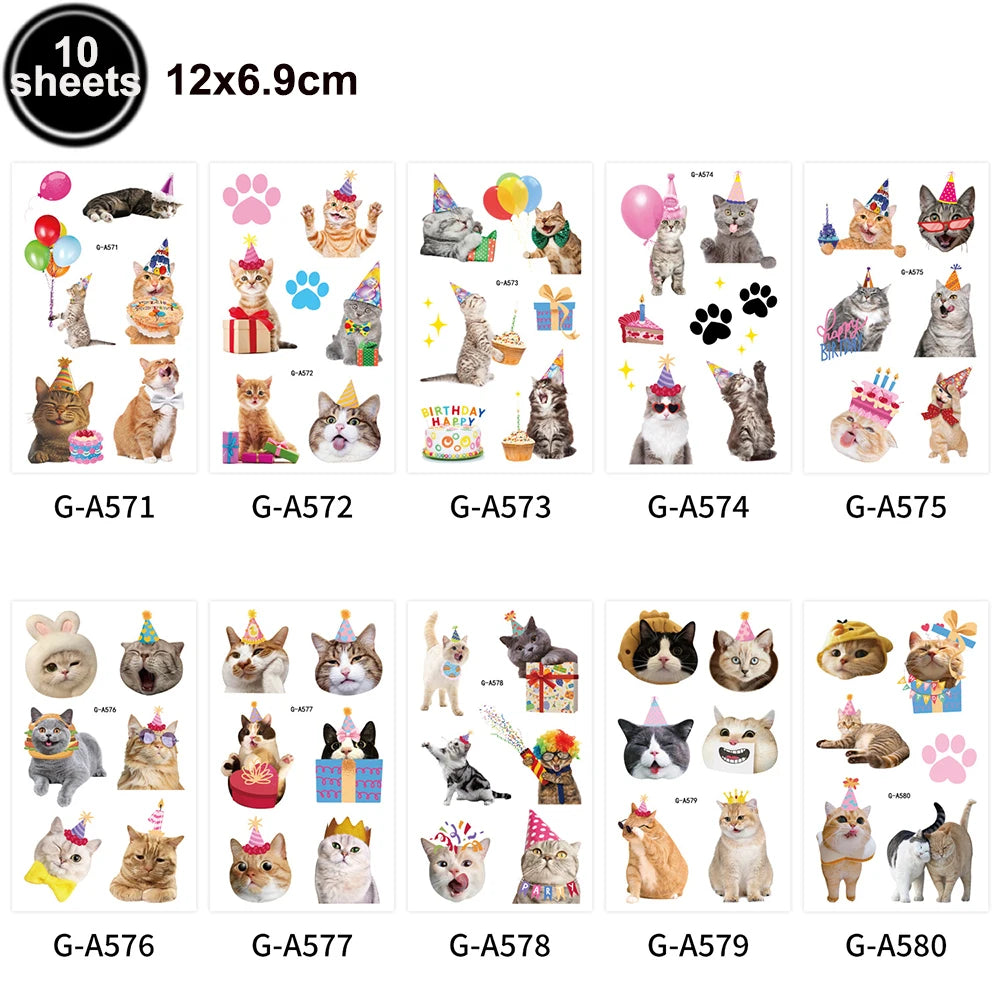 Cat Party Paper Plates Cups Napkins Party Supplies Cat Face Happy Birthday Banner Tablecloth for Cat Themed Birthday Party Decor