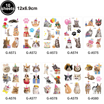 Cat Party Paper Plates Cups Napkins Party Supplies Cat Face Happy Birthday Banner Tablecloth for Cat Themed Birthday Party Decor