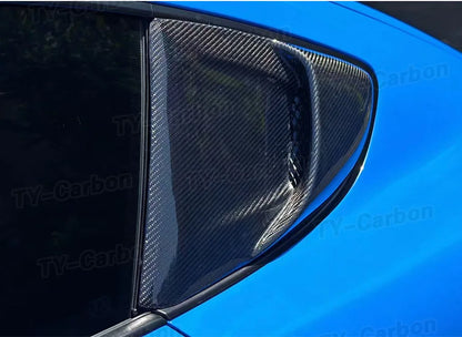 Real Carbon Fiber Rear Side Car window Air Vents Splitter Air knife Spoiler For Porsche 718 Cayman GTRS Style Bodykit 2016-2024
