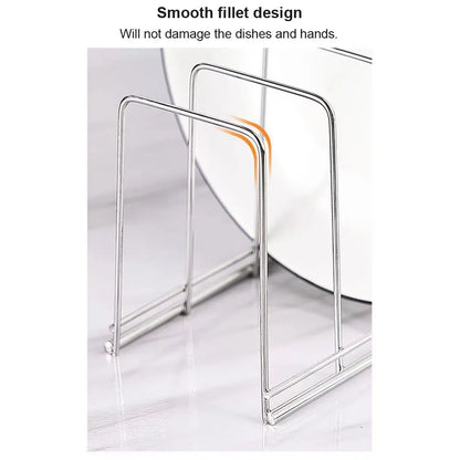 Stainless Steel Dish Draining Rack Multipurpose Silver Plates Storage Rack Space Saving Bowls Plates Drainer Holder Kitchen