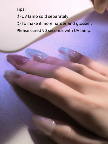 20/22Tips UV Semi cured Gel Nail Stickers Waterproof Long Lasting Full Gel Nail Wraps Press On Nail Decal DIY Manicure