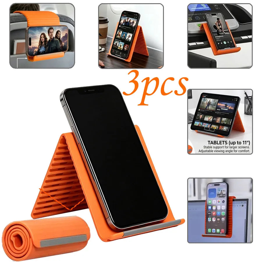 3/1Pcs Portable Phone Stand with Flexible Deformation and Adjustment–Made of aluminum alloy and silicone, non-slip desktop stand