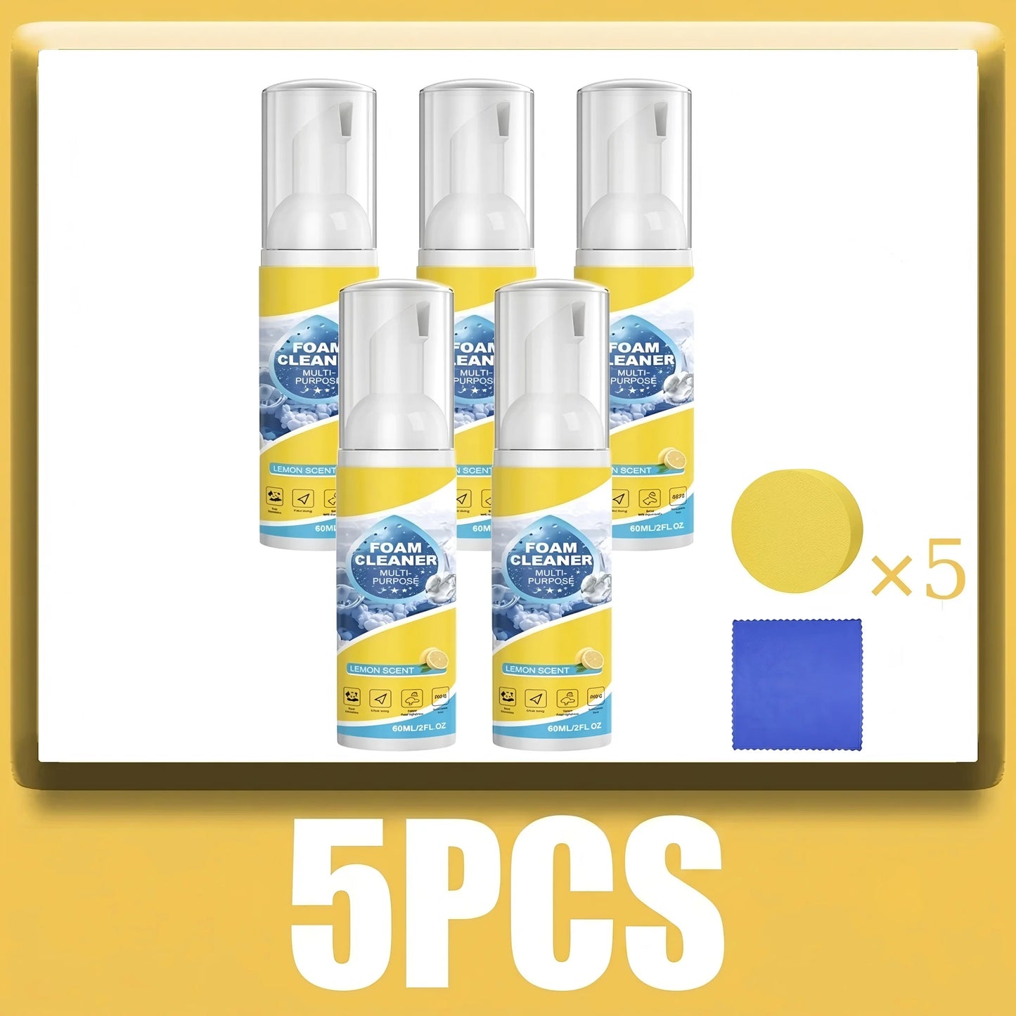 Multipurpose 2-in-1 Foaming Car Seat Cleaner Fabric Stain Eliminator Removes Tough Grime Without Full Washing