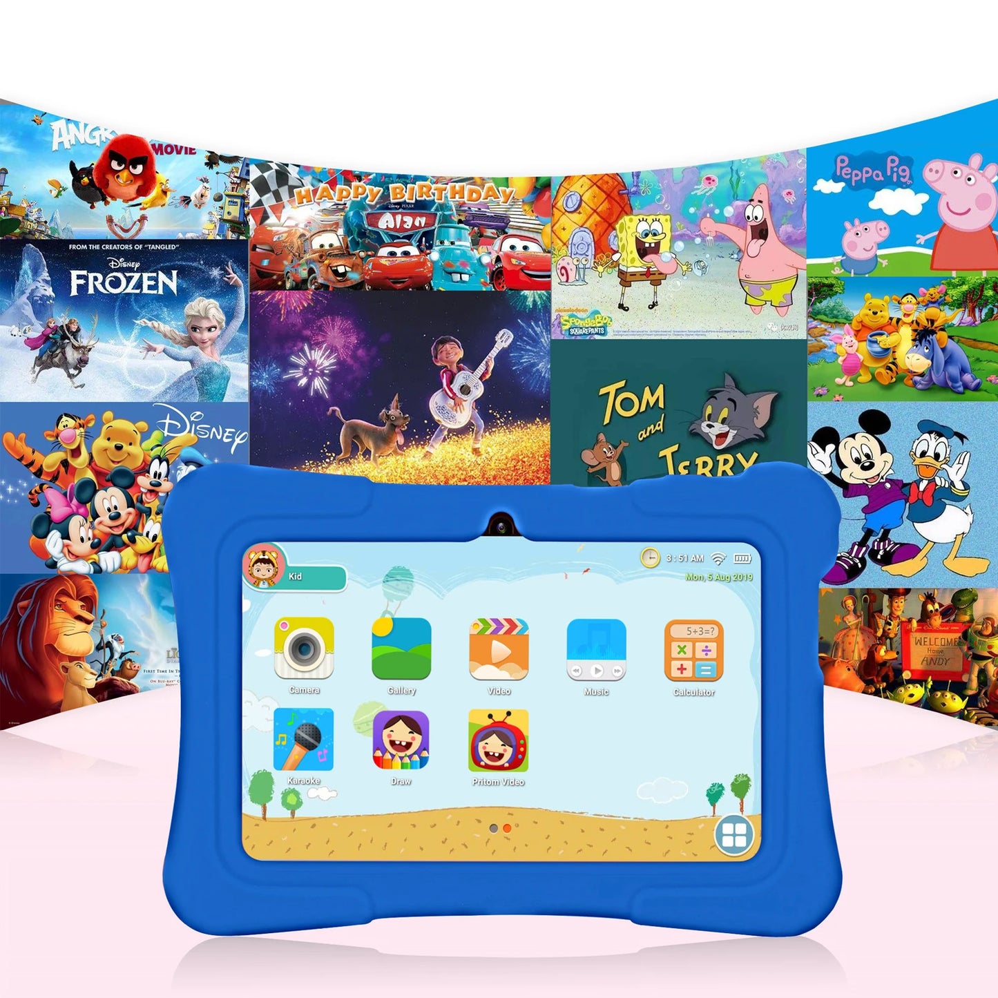 PRITOM 7 Inch Kids Tablet Quad Core Android 13 32GB WiFi Bluetooth Educational Software Installed
