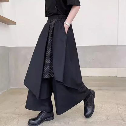 Women Skirts Pants Japaness Gothic Irregular Pants Women High Waist Black Long Pants Skirts Female Pleated Skirts Women Clothing