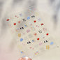 1/4pcs cute cartoon graffiti puppy party relief nail sticker dopamine  DIY  water cup  decorative nail accessory sticker