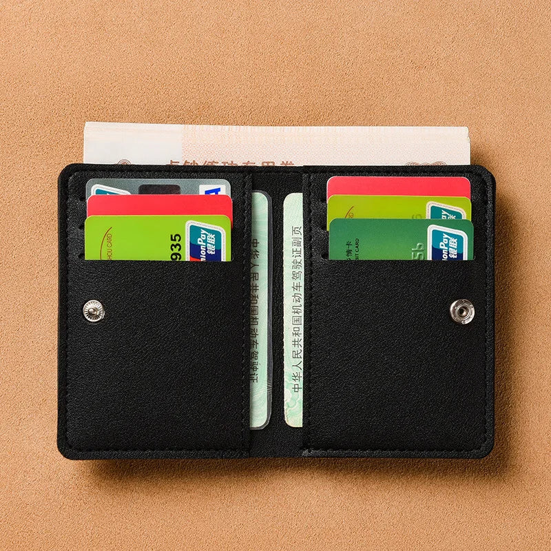 Classic Designer PU Leather Small Wallet for Men Short Simple Women's Purse Fashion Ultra Thin Credit Card Bag Coin Purse