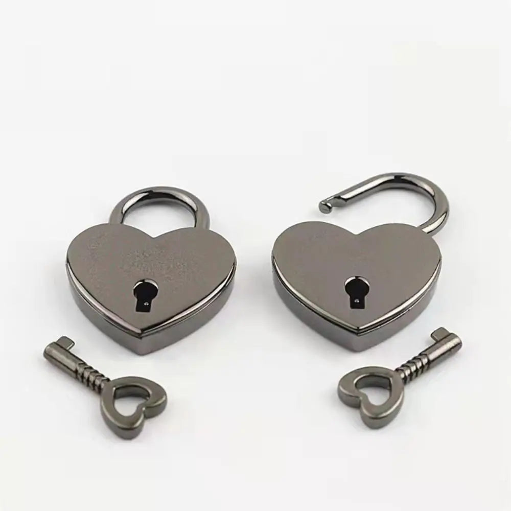 Travel Diary Book Suitcase Jewelry Box Heart Shape Padlock Key Lock Mini Padlocks Antique Style