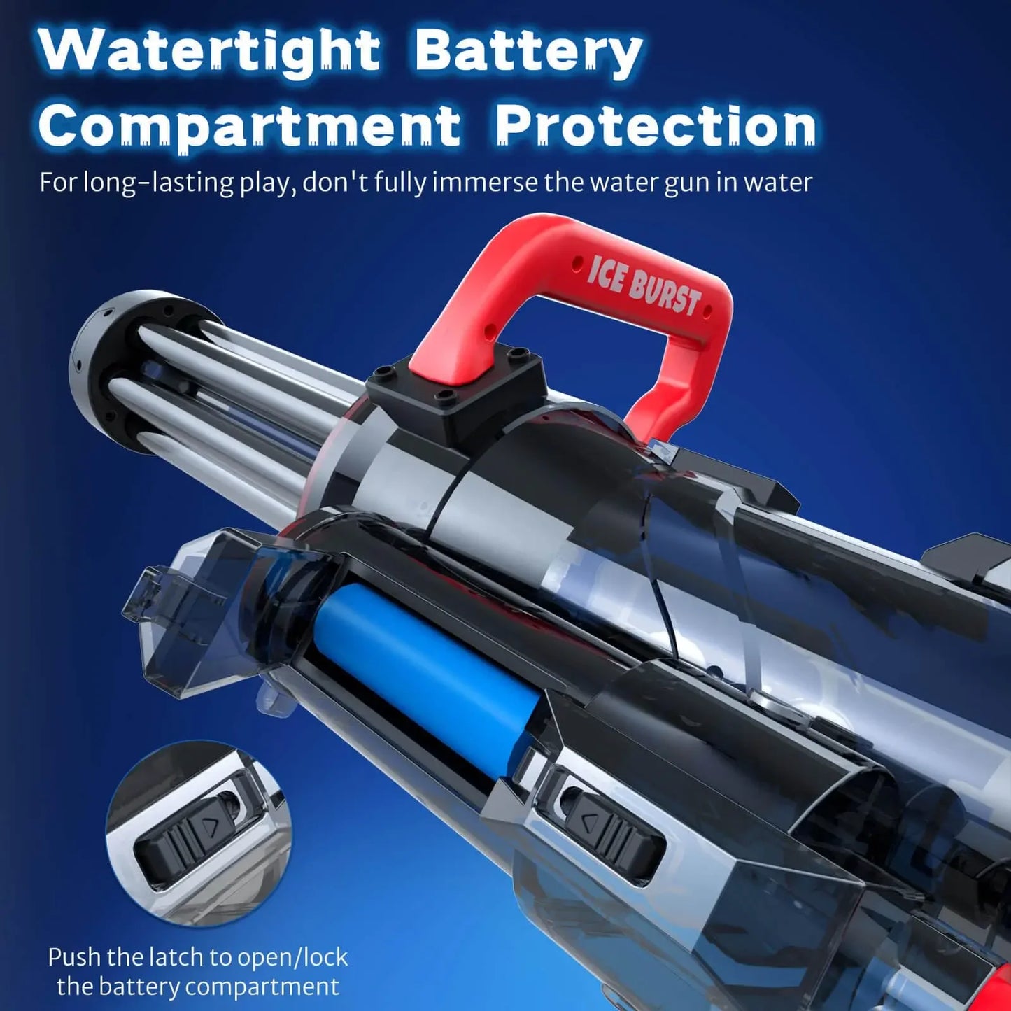 2024 Strongest Gatling Electric Water Gun Toy With Light Shooting Water Gun Summer Beach Pool Toys for Boy Adult Children Gifts