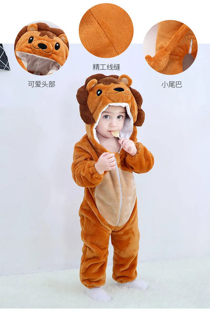 Baby Clothes Winter Pajamas Flannel Thermal Pijamas for Toddler Kids Boys Girls Squirrel Cow Onesies Infant Jumpsuit Pyjamas