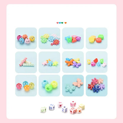 Girls DIY Bead Set Jewelry Making Kit for Kids Girl Pearl Beads for Bracelets Rings Necklaces Creativity Kits Art Craft Toy