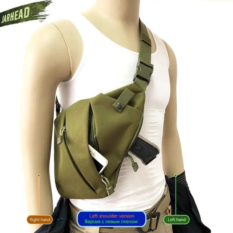 Multifunctional Concealed Tactical Storage Gun Bag Holster Men's Left Right Nylon Shoulder Bag Anti-theft Bag Chest Bag Hunting