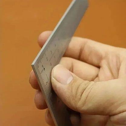 Mini Square Stainless Steel L Shaped Ruler High Precision Double Sided Thickened Corner Gauge Uses for Leather Design Craft