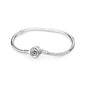 Original 925 Sterling Silver Bracelets Bangles Love Heart Clip Charms Beads Snake Chains For Women Rose Gold DIY Luxury Jewelry