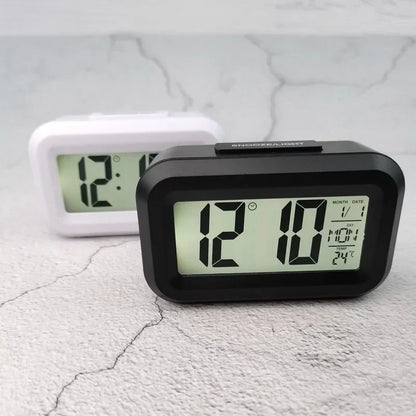 Led Digital Alarm Clock with Light Sensor, Luminous Display, Snooze, Mute, Calendar, Backlight, Always-On Desktop Table Clock