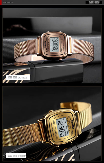 SKMEI 1901 Luxury Women Watches Small Dial Digital Chrono Calendar Watch Waterproof Ladies Wristwatch Clock Montre femme 1620