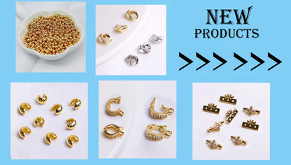 Jewelry Making Beads,18K Gold Plated Wave Thin Spacer Beads,Brass Round Thin Beads DIY Bracelet Necklace Making Accessories