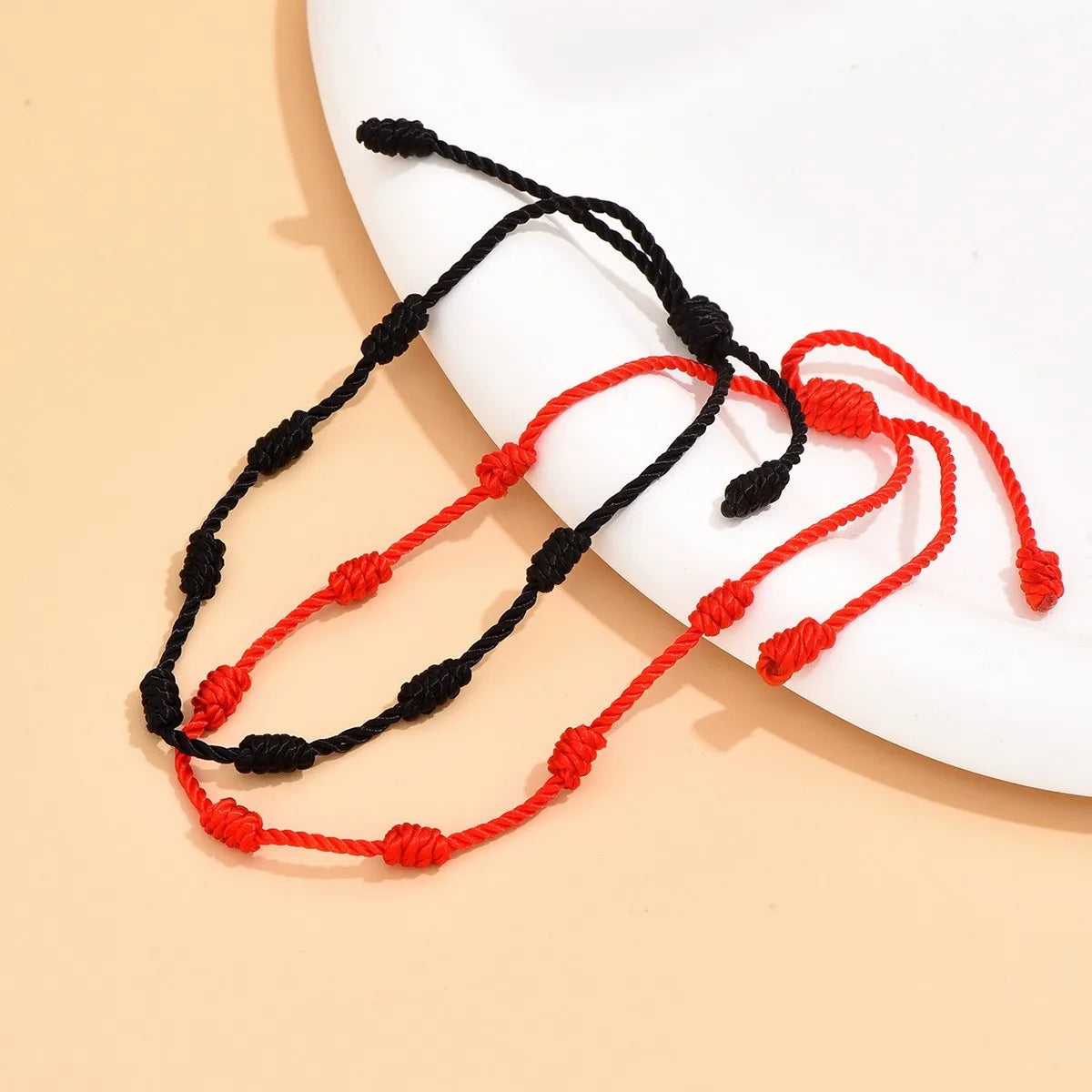 2 Pieces Red String Handmade Bracelets Black Cord Bracelet Adjustable Kabbalah Red Knot String Bracelet Amulet for Protection