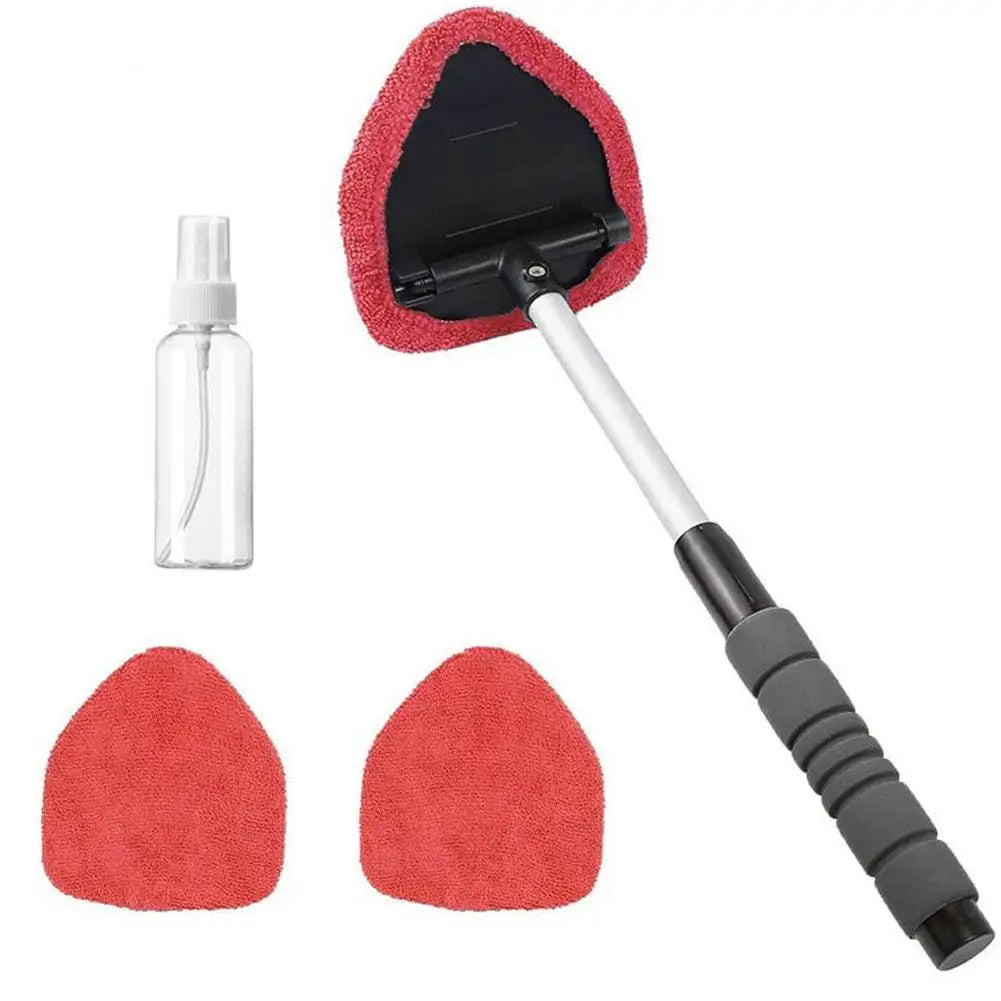 Telescopic Car Window Windshield Cleaning Brush Set Microfiber Window Glass Cleaner Car Window Cleaner Scraping Mist Eliminator