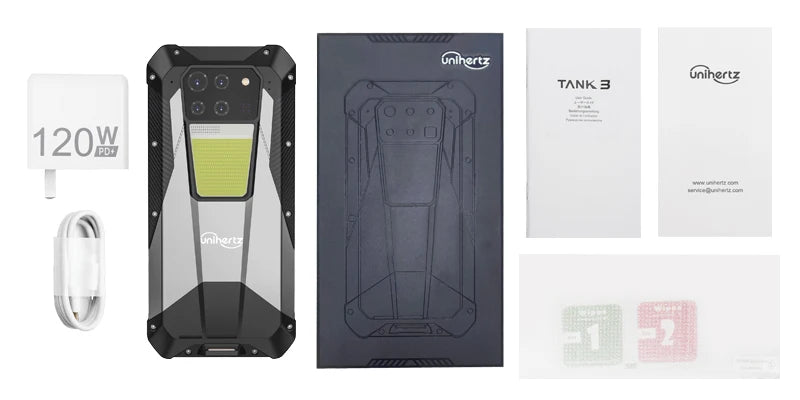 US AU EU Stock Unihertz 8849 Tank 3 Rugged 5G Smartphone 32GB 512GB 23800mAh 120W Charger Dimensity 8200 200MP 120Hz Cell Phone