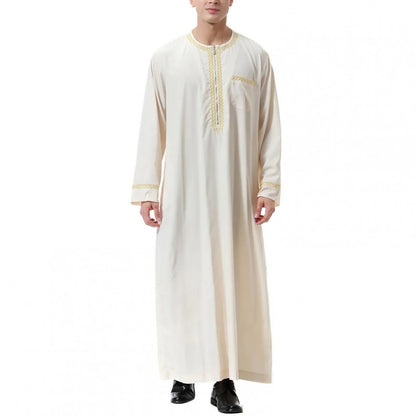 Middle East Ethnic Muslim Islamic Clothing Men Jubba Thobe African Dashik Ramadan Eid Abaya Arabic Kaftan Saudi Kimono Robe Gown