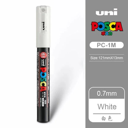 1pcs Japan UNI POSCA Markers PC-1M/3M/5M Acrylic Graffiti Pen Waterproof DIY Stackable Color Art Painting School Supplies