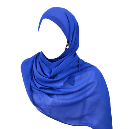 Muslim Hijab Arab Turkish Hijab with Zipper Chiffon Scarf Women's Fashion Plain Hijab Wrap Solid Color Shawl Headscaf 71x180cm